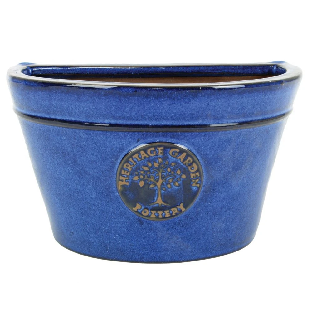 Woodlodge 26cm Blue Edwardian Wall Pot 3 Woodlodge 26cm Blue Edwardian Wall Pot
