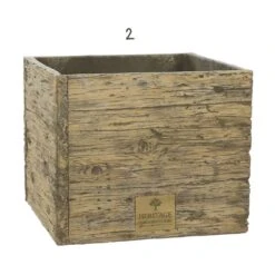 Woodlodge 37cm Heritage Oak Square Planter -Quality Garden Care Store 5021346487725 3