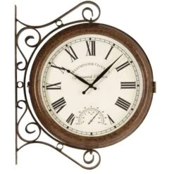 Outside In 15" Greenwich Station Wall Clock & Thermometer -Quality Garden Care Store 5050642006316 2