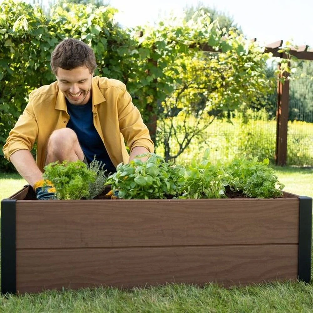 Keter 106cm Rectangular Garden Bed - Maple Brown 3 Keter 106cm Rectangular Garden Bed - Maple Brown