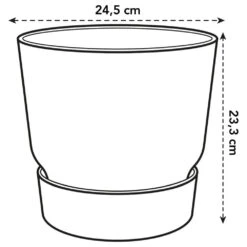 Elho 25cm Leaf Green Greenville Round Planter -Quality Garden Care Store 8711904332433 3