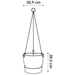 Elho 24cm Leaf Green Greenville Hanging Basket Planter -Quality Garden Care Store 8711904332440 3